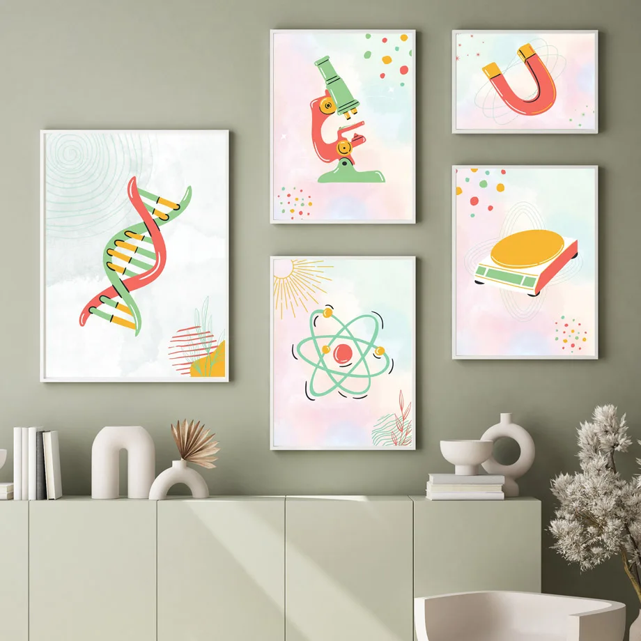Science Nursery - 1 Buah Lukisan Kanvas Tanpa Bingkai