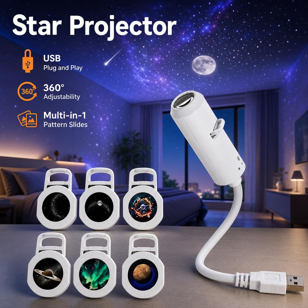 Planetarium Projector Home - Lampu Proyektor Galaksi USB Portabel, Lampu