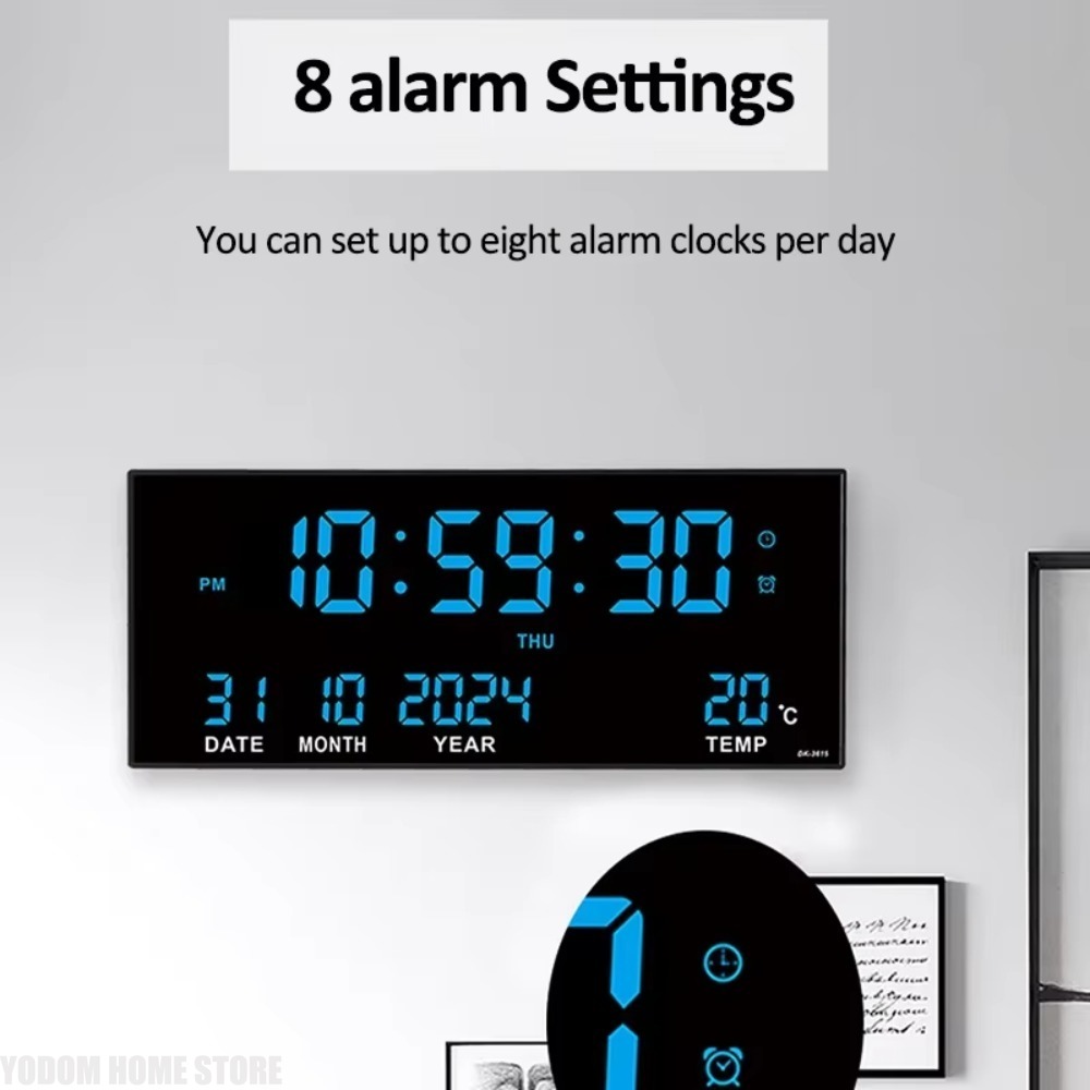 Jam Dinding Digital Besar deng - Weather Station Indoor ulasan dan harga