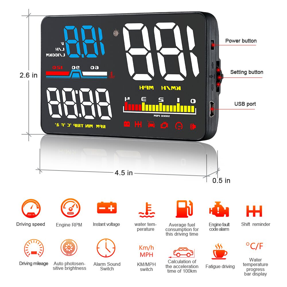 D5000 Proyektor Kaca Depan Mob - Anemometer Wind Speed ulasan dan harga