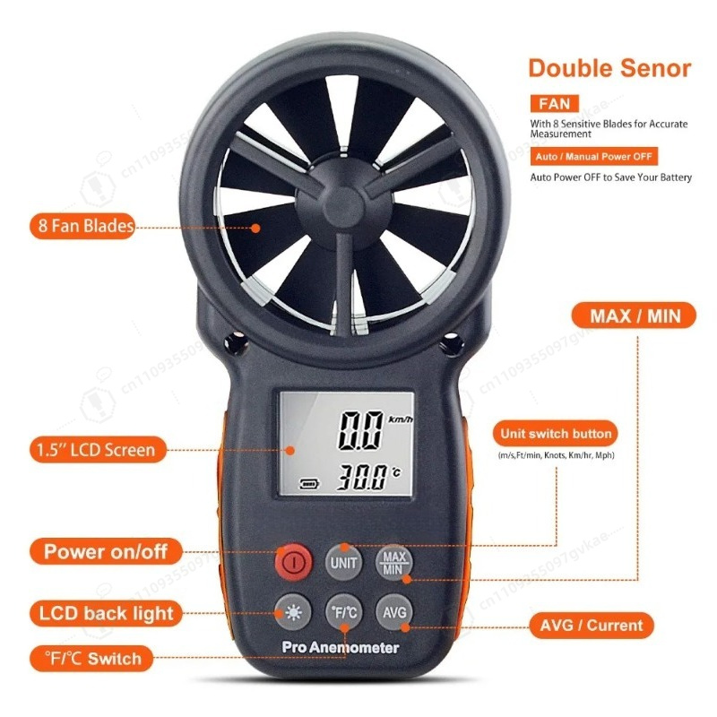 BT-100 Anemometer Digital Geng - Anemometer Wind Speed ulasan dan harga